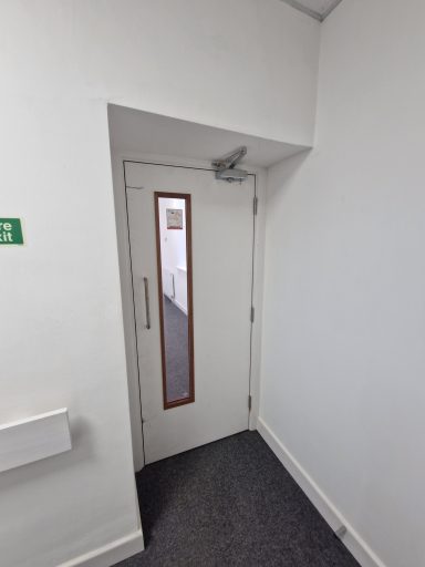 Paint Grade Office Door with Stainless Steel Hardware & Closer