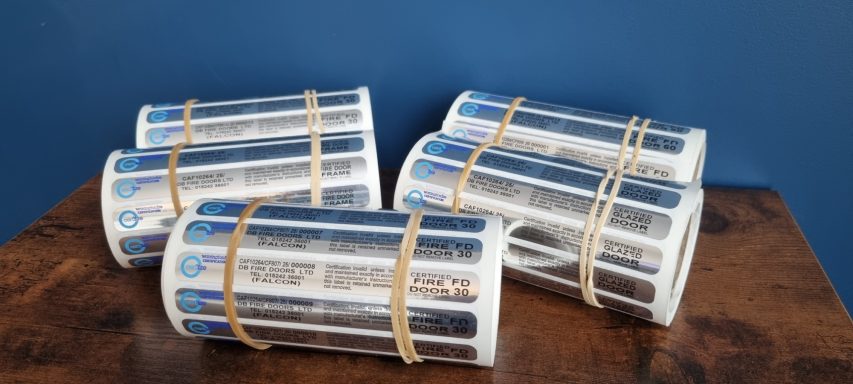 fire door certification label