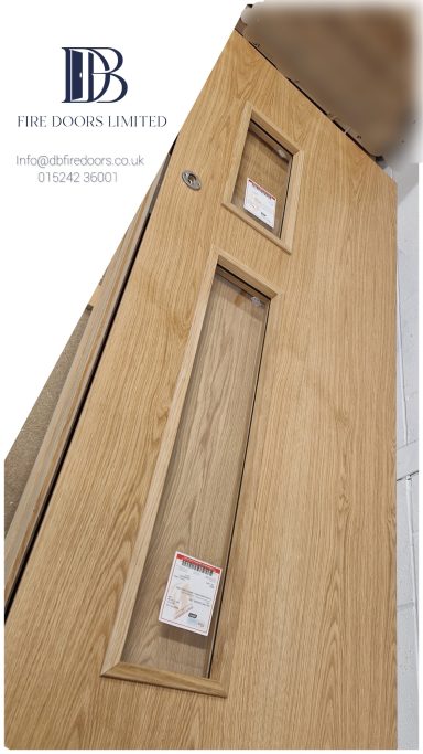 Oak Fire Door with Dual Vision Panels